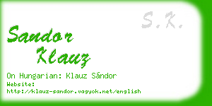 sandor klauz business card